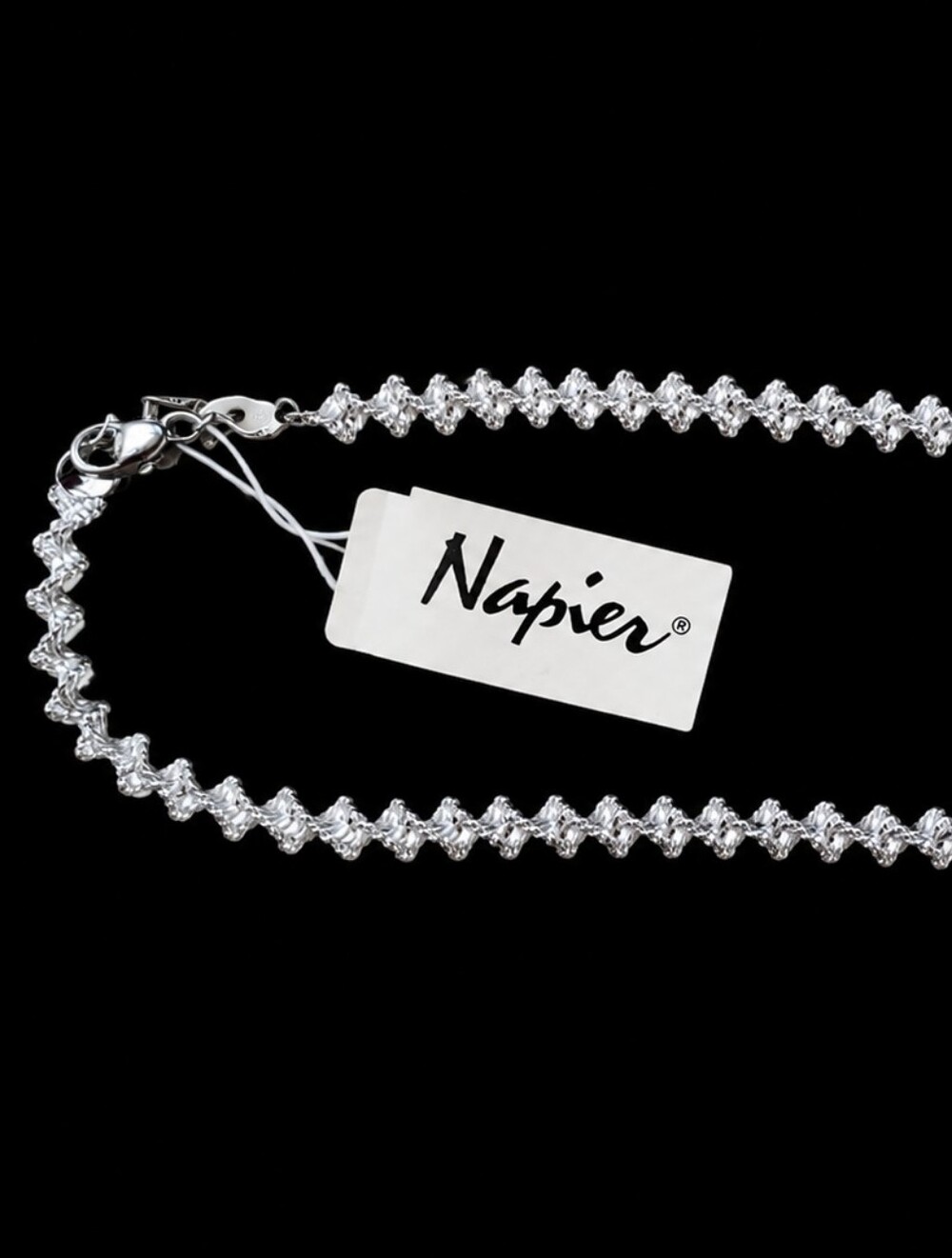 Napier Silver-Tone Sparkle Chain Necklace - Picture 2 of 3